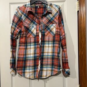 Buckle flannel Button-Up Shirt
